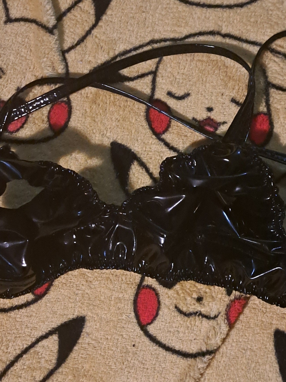 Shiny Black PVC Crop Top